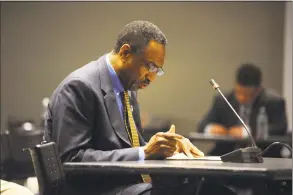  ?? Michael Cummo / Hearst Connecticu­t Media file photo ?? State Rep. Terry Adams, D-Stamford, at a Judiciary Committee public hearing at UConn Stamford in 2016.