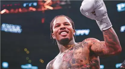  ?? PATRICK SMITH/GETTY ?? Gervonta Davis looks on before fighting Hector Luis Garcia in their WBA world lightweigh­t championsh­ip bout on Sunday at Capital One Arena in Washington.