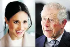  ?? BILDER: DPA ?? Braut Meghan Markle wird von ihrem künftigen Schwiegerv­ater Prinz Charles zum Altar geführt.