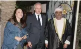  ??  ?? Greek Ambassador to Kuwait Andreas Papadakis welcomes the Omani Ambassador Hamid bin Said.