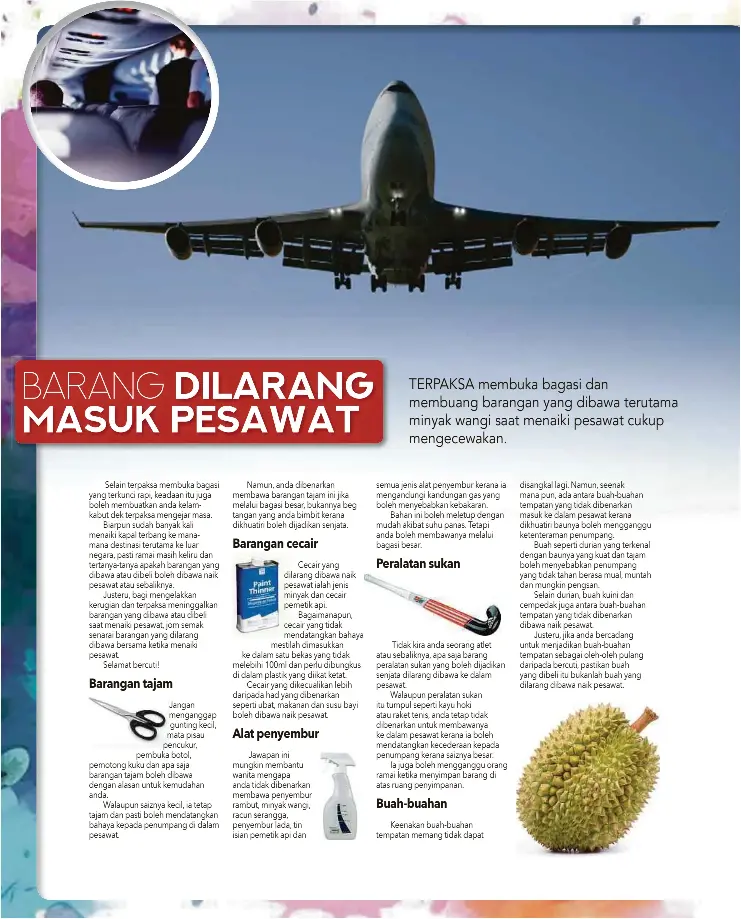 Barang Dilarang Masuk Pesawat Pressreader