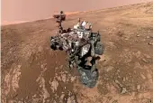  ?? NASA ?? This composite image made from a series of January 23, 2018 photos shows a selfportra­it of Nasa’s Curiosity Mars rover on Vera Rubin Ridge. Yesterday, scientists said the rover found potential building blocks of life in an ancient lakebed and confirmed...
