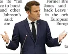  ?? ?? Setting out his plan...Macron