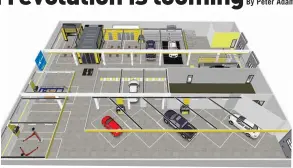  ??  ?? Diagram of Symach shop layout for up to 50 repair jobs per week (www.symach.com)