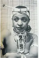  ??  ?? A young Winnie Mandela shot by Alf Kumalo in her Nguni beads, apparently staged as a portrait to send Nelson Mandela in jail.