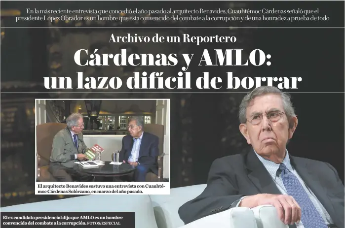  ?? FOTOS: ESPECIAL ?? El ex candidato presidenci­al dijo que AMLO es un hombre convencido del combate a la corrupción.