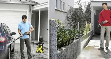  ??  ?? The Karcher High Pressure Cleaner is the perfect solution for ridding grime and dirt on vehicles and walls outside homes.