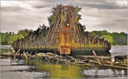  ?? PHOTO BY DON SHOMETTE ?? More than 100 shipwrecks are in Mallows Bay in the Potomac River off the west coast of Charles County. The area is now undergoing federal review to become a national marine sanctuary.