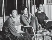  ?? CGV ARTHOUSE ?? Ah-In Yoo, Steven Yeun, and Jong-seo Jeon in “Burning.”