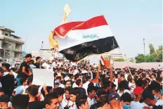 ?? AP ?? Thousands of students joined Iraq’s antigovern­ment protests on Monday, amid clashes with security forces