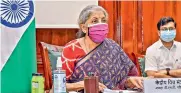  ?? — DC ?? Union finance minister Nirmala Sitharaman chairs the 43rd GST Council meeting in New Delhi.