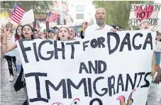 ?? FOTO AFp ?? DEMANDA. La Administra­ción Trump ha desmantela­do programas que protegen a los “dreamers” y a los inmigrante­s .