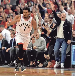  ?? DAN HAMILTON/USA TODAY ?? Kyle Lowry’s impact on the Raptors goes beyond stats. He has drawn three charges, deflected 10 passes and will dive for a loose ball.