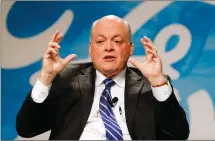  ?? Associated Press photo ?? Jim Hackett speaks after being introduced Monday as Ford Motor Company CEO, in Dearborn, Mich.