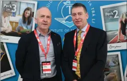  ??  ?? President of Tralee Chamber Alliance Aidan Kelly and Gerry Gallagher of IT Tralee at the Cantillon Conference 2018 in The Rose Hotel on Thursday