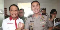  ?? MIFTAHUL HAYAT/JAWA POS ?? SATUKAN LANGKAH: Menpora Zainudin Amali dan Ketum PSSI Mochamad Iriawan di kantor Kemenpora kemarin.