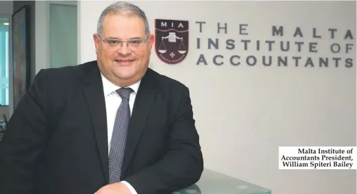  ??  ?? Malta Institute of Accountant­s President, William Spiteri Bailey