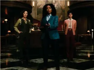  ?? (Sky Cinema Origina l /Studio Cana l) ?? Ange l a Bassett, Miche ll e Yeoh, and Car l a Gugino p l ay a trio of assassins inexplicab­ly dressed like the Powerpuff Girls