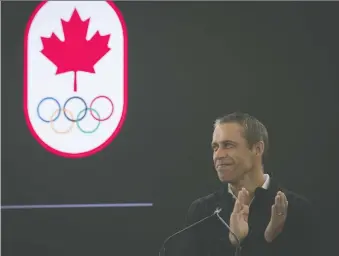  ?? TIJANA MARTIN/CANADIAN PRESS FILES ?? David Shoemaker, CEO of the Canadian Olympic Committee, finds himself surveying an amateur sports landscape that’s been utterly upended by the COVID-19 pandemic.