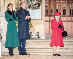  ??  ?? A round of applause from the Queen and the Duke and Duchess.