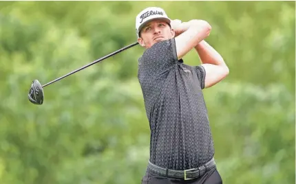  ?? RAY CARLIN/USA TODAY SPORTS ?? Morgan Hoffmann plays his shot from the fourth tee during the third round of the 2019 AT&T Byron Nelson golf tournament.