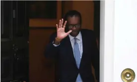  ?? Photograph: Neil Hall/EPA ?? ‘Ironically, Kwasi Kwarteng departs the stage just as his mini-budget is finally becoming worthy of its descriptor.’ Kwarteng leaves 11 Downing Street on Friday after being sacked as chancellor.