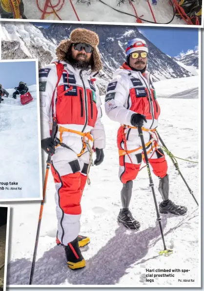  ?? Pic: Abiral Rai ?? Hari climbed with special prosthetic legs