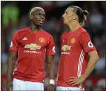  ??  ?? QUICK START: Pogba (left) and Ibrahimovi­c