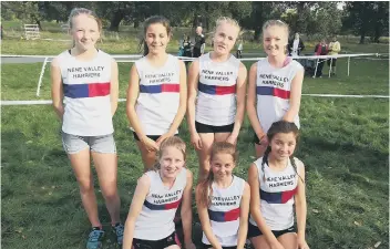  ?? The victorious Nene Valley Harriers Under 13 girls team. From the left, back, are Niamh Hodgson, Alexa Boole, Niamh Rushton, Josie Knight, front, Lottie Hemmings, Chelsea Bole and Amelia Devine. ??