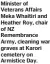  ?? ?? Minister of Veterans Affairs Meka Whaitiri and Heather Roy, chair of NZ Remembranc­e Army, cleaning war graves at Karori cemetery on Armistice Day.