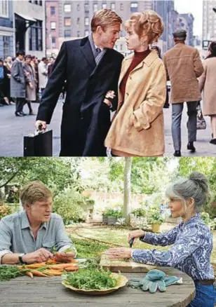  ??  ?? Il primo e l’ultimo  MN DIF +BOF Fonda e Robert Redford hanno girato insieme. In alto, A piedi nudi nel parco e, sotto, Le nostre anime di notte TV /FU JY dal 29 settembre).