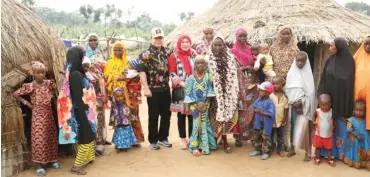  ??  ?? Indonesian Ambassador to Nigeria, retired AVM H. Usra Hendra Harahap, his spouse, Ibu Hj. Umrotien Zunaeny Harahap and staff of the embassy, during the celebratio­n of Eid El-Adha in Rugga Fulani village, at Lower Usman Dam in the outskirts of the Federal Capital Territory