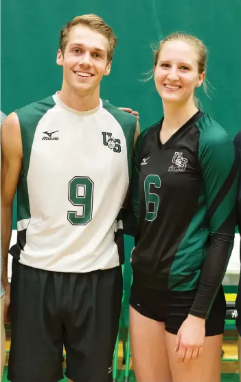  ?? GETMYPHOTO.CA ?? University of Saskatchew­an Huskies volleyball players Troy, left, and Regan Wiebe got married in 2016. Regan still plays for the Huskies; Troy graduated out of the program a year ago.