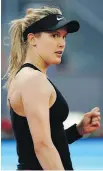  ?? FRANCISCO SECO, THE ASSOCIATED PRESS ?? Eugenie Bouchard celebrates a point against Maria Sharapova during their Madrid Open match on Monday.