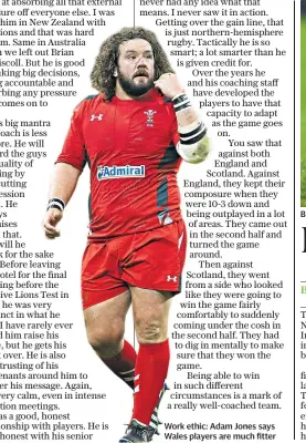  ??  ?? Work ethic: Adam Jones says Wales players are much fitter