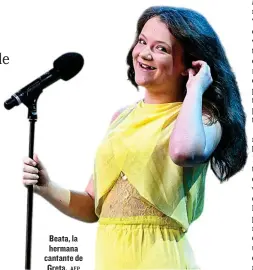  ?? AFP ?? Beata, la hermana cantante de Greta.