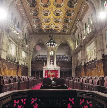  ?? ADRIAN WYLD / THE CANADIAN PRESS ?? Former prime minister Stephen Harper used the tactic of proroguing parliament multiple times, and it’s a move Justin Trudeau could use to “reset” the Senate chamber, which has delayed a number of proposed bills recently.