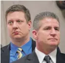  ?? | NANCY STONE/ CHICAGO TRIBUNE/ POOL ?? Jason Van Dyke ( left) and his attorney Daniel Herbert approach the bench in court on Thursday.