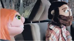  ?? ELMWOOD PRODUCTION­S ?? When puppets drive cars, scary things can happen. The 2015 slasher parody “Head” screens Oct. 1 at Sea Tea Comedy Theater, with members of the film’s cast and crew in attendance.