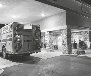  ?? RURAL METRO FIRE DEPARTMENT PHOTO ?? RURAL METRO FIREFIGHTE­RS RESPONDED TO A SMALL FIRE inside the laundry area of the Best Western Hotel, located at 10731 E. South Frontage Road, at approximat­ely 1 a.m. Sunday.