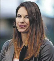  ?? Maxx Wolfson Getty Images ?? JESSICA MENDOZA, an Olympic softball player who became a baseball analyst, has been a hit on her first Dodgers broadcasts.