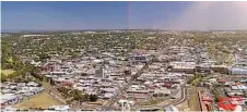  ??  ?? FLYING ABOVE: A bird’s eye view of the Toowoomba CBD.