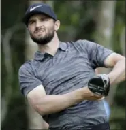  ?? CHRIS O’MEARA — THE ASSOCIATED PRESS ?? Kyle Stanley watches his shot from the 15th tee during the third round of The Players Championsh­ip golf tournament Saturday in Ponte Vedra Beach, Fla.