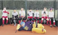  ??  ?? LINE UP: Halifax boys under 12s are from the left: Oscar Grimes, Bhavan Sandhu, Owen Bennett, Ethan Cockcroft Smith, Elliot Rudkin, Harry Egan Brook and Amos Mackrill. Jack Laycock lying at the front