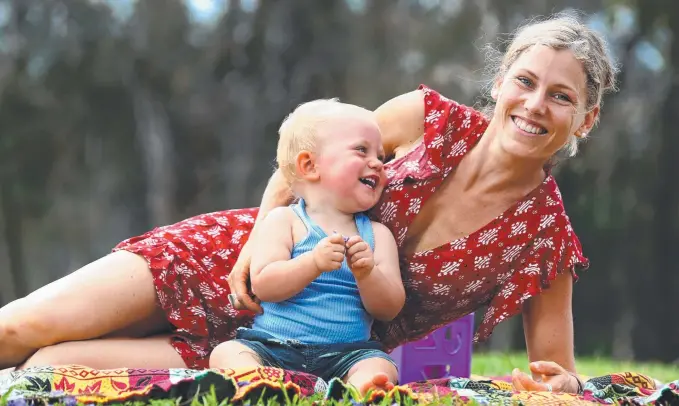  ?? Picture: ADAM HEAD ?? Gold Coast mum Kate Martyn says she has learned to trust her instincts in raising 16-month-old Tallow and switch off a nursery video stream monitor.