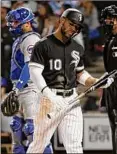  ?? Nam Y. Huh / Associated Press ?? Yoan Moncada of the White Sox reacts after a strikeout, one of 42,145 this season.