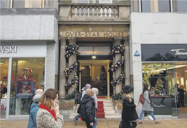  ??  ?? An Edinburgh icon, the Royal Over-seas League building on Princes Street will close at the end of next month after the club were told ‘significan­t upgrading’ was needed