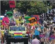  ?? Francine Orr Los Angeles Times ?? THE ANNUAL pride parade in West Hollywood has been a fixture since 1979 but is moving elsewhere.