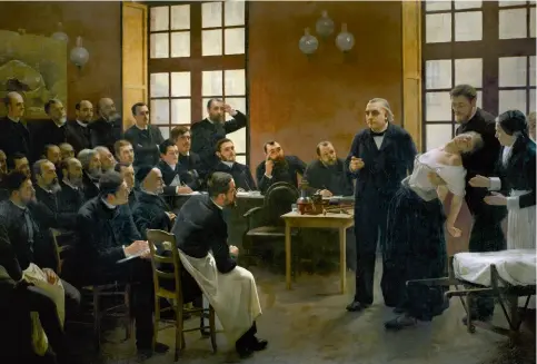  ?? ?? Charcot à la Salpêtrièr­e, de André Brouillet, 1887. Jean-Martin Charcot (18251893), est un médecin français, inventeur de la neurologie moderne.