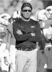  ?? BRODY SCHMIDT/AP ?? Oklahoma State coach Mike Gundy said he looks forward to playing Virginia Tech in the Camping World Bowl.